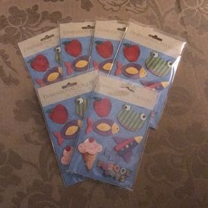 Bundle of 6 3-D scrapbook school theme stickers.